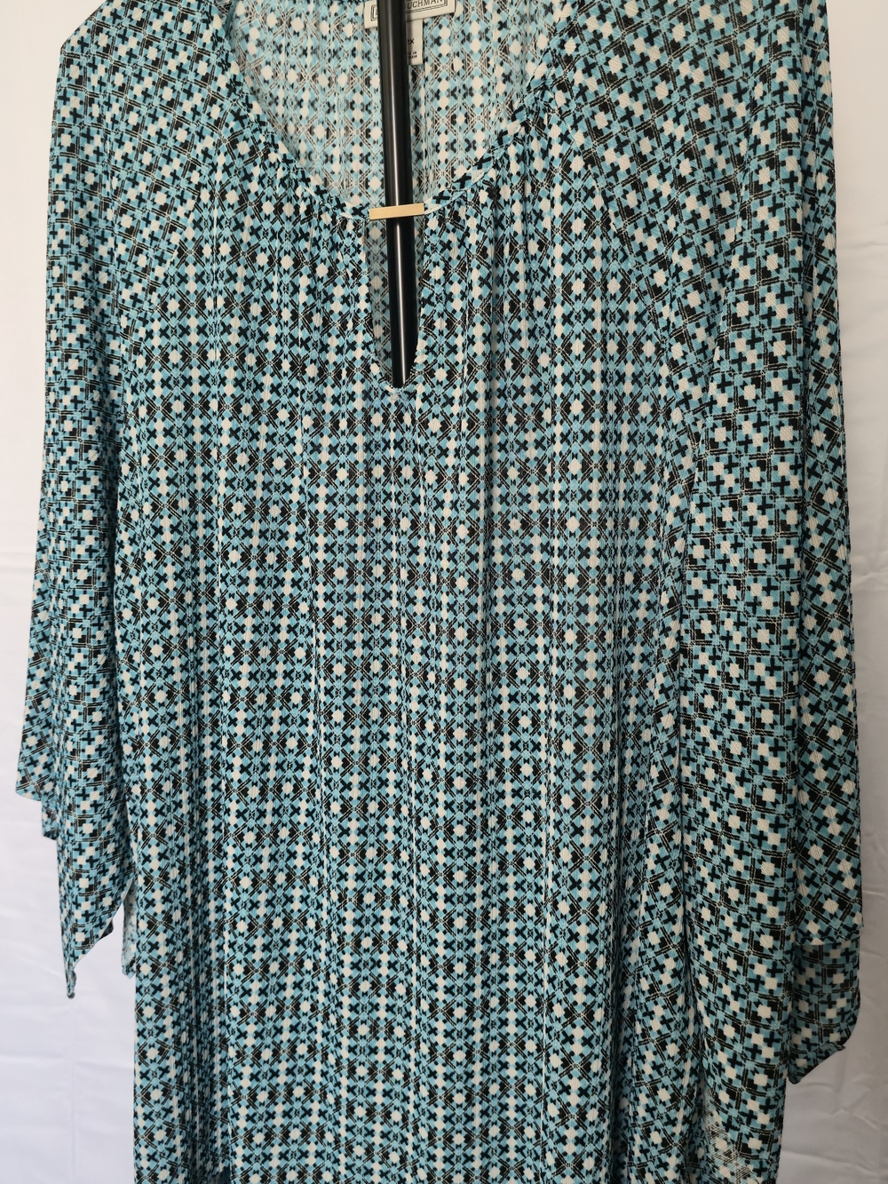 Dana Buchman Women's Blue Patterned Blouse - 2X